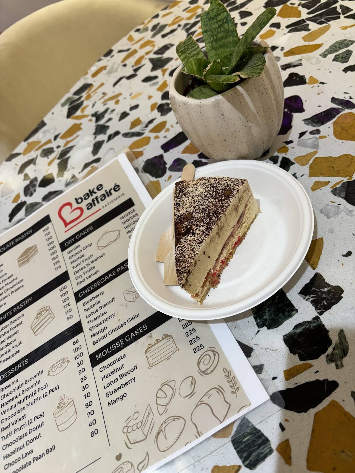 Bake Affaire menu