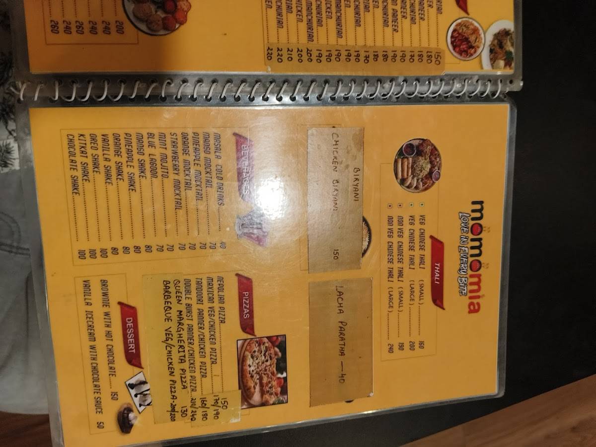 MOMOMIA LOVE IN EVERY BITE menu