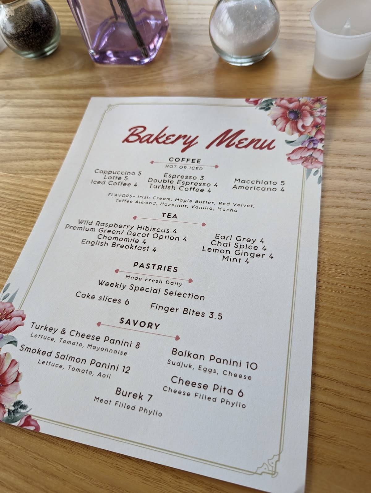 Menu at Balkan Garden Bistro restaurant, Grapevine