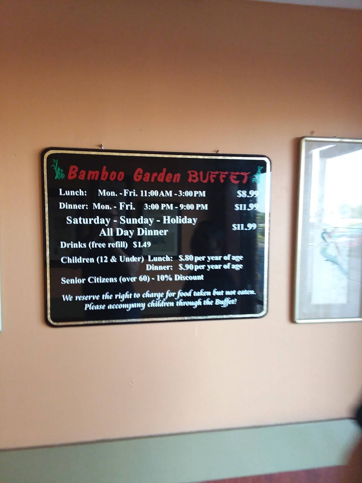 Menu at Bamboo Garden Buffet restaurant, Greenfield
