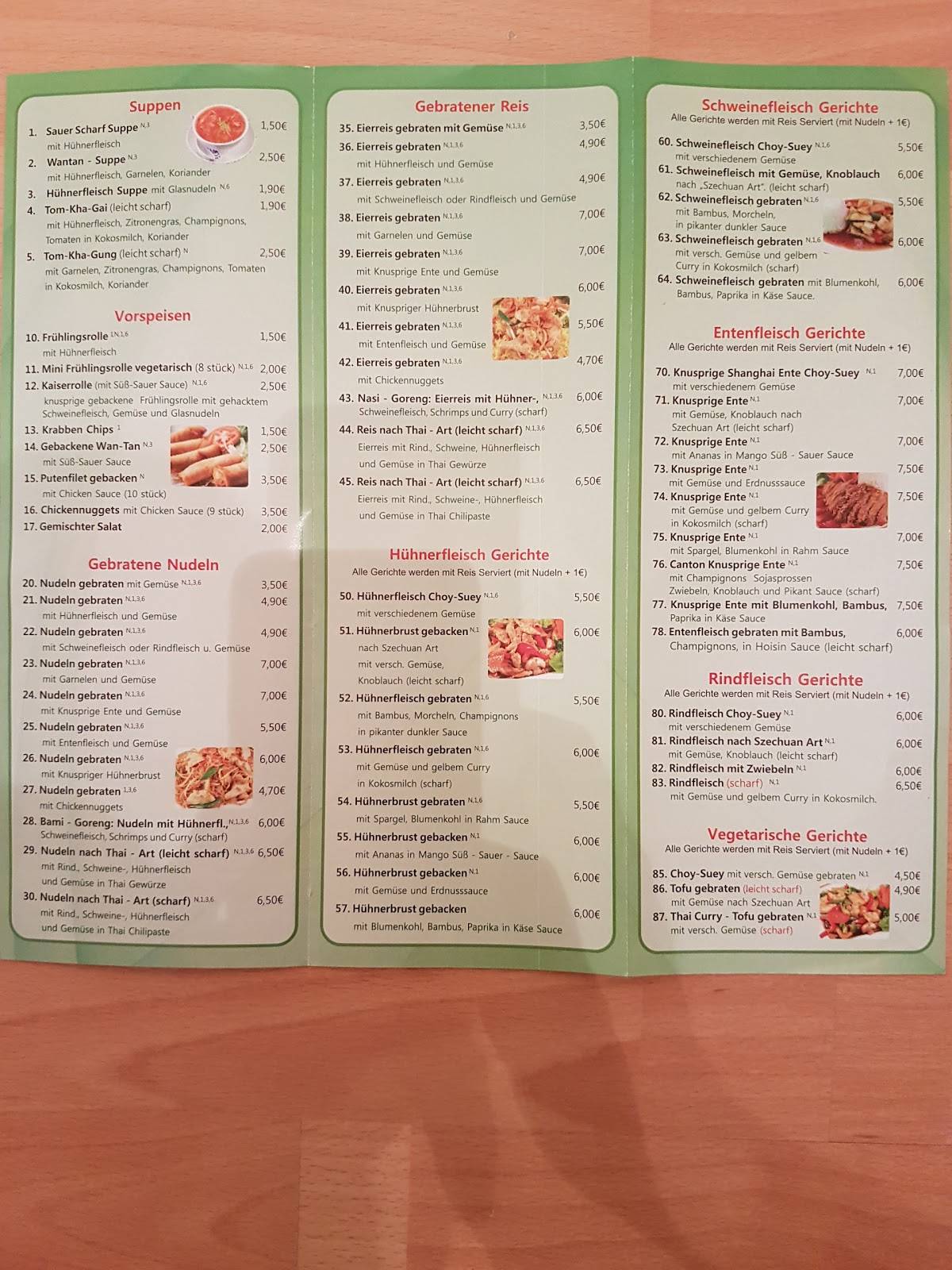 Speisekarte von Bambus Haus Asia Kitchen restaurant, Braunschweig