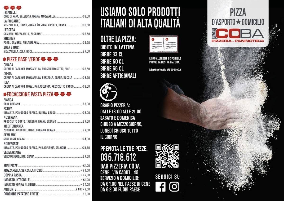 Menu di Bar Coba Pizzeria 