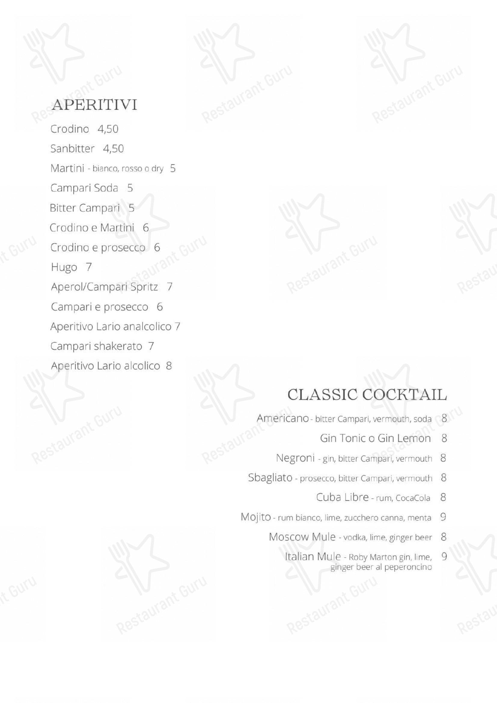 Ristorante Bar Lario in Como - Menu