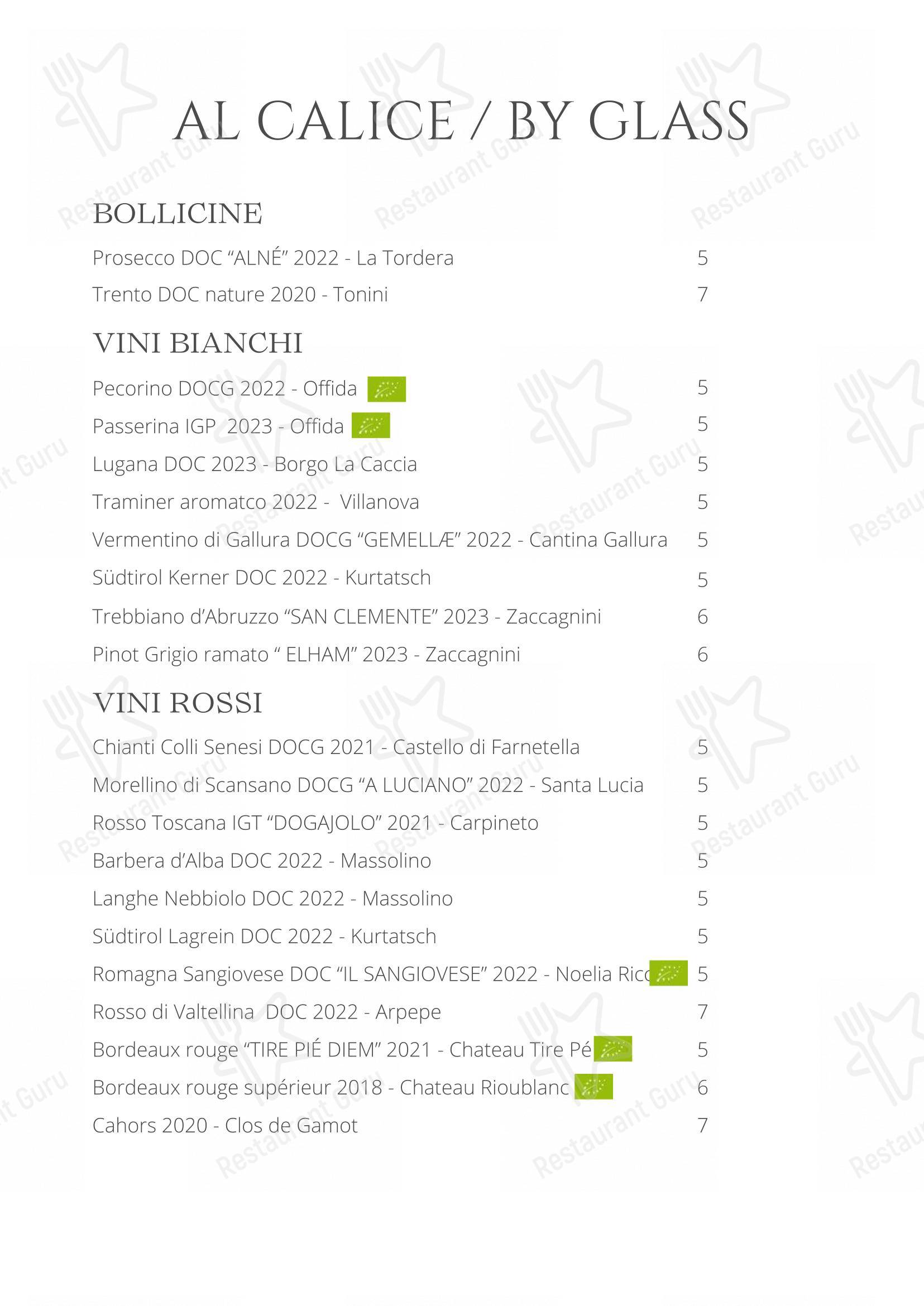 Ristorante Bar Lario in Como - Menu bar