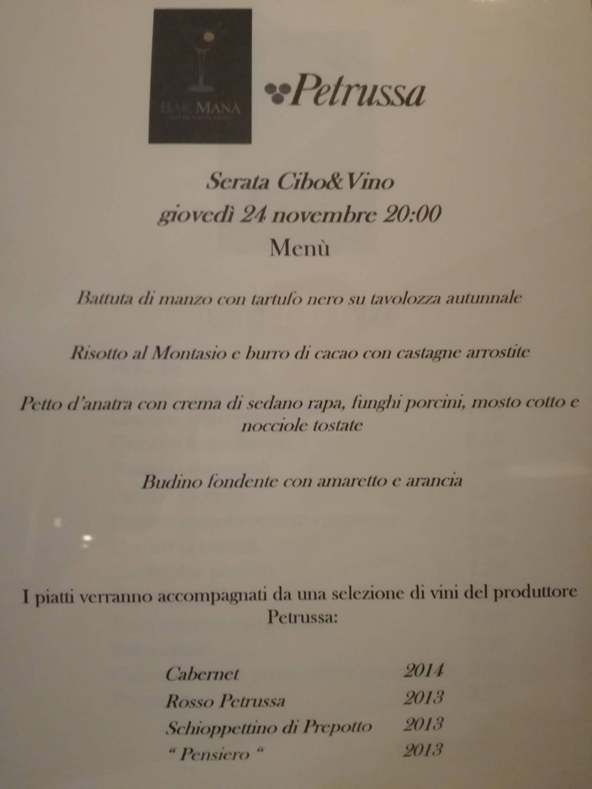 Menu di Manà 