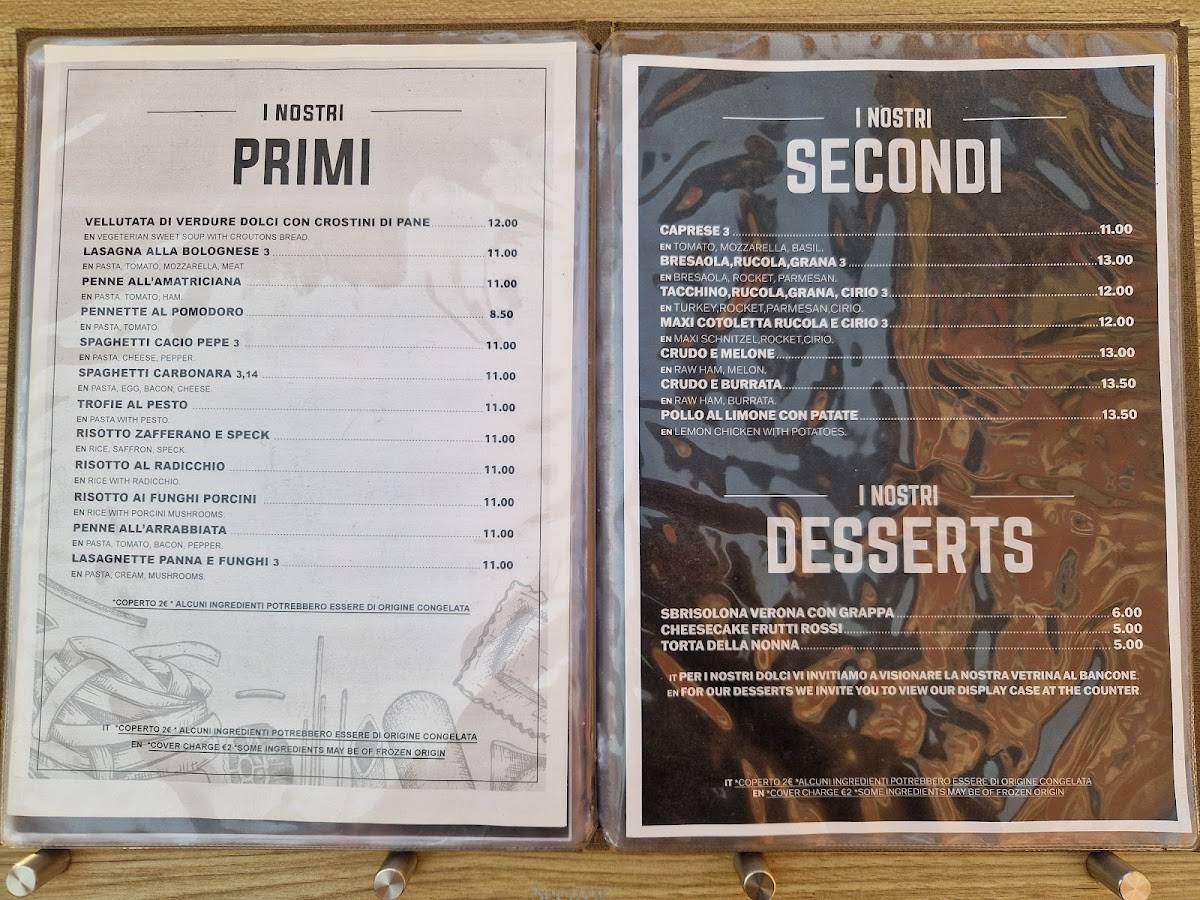 Menu di caffè e pistacchio 
