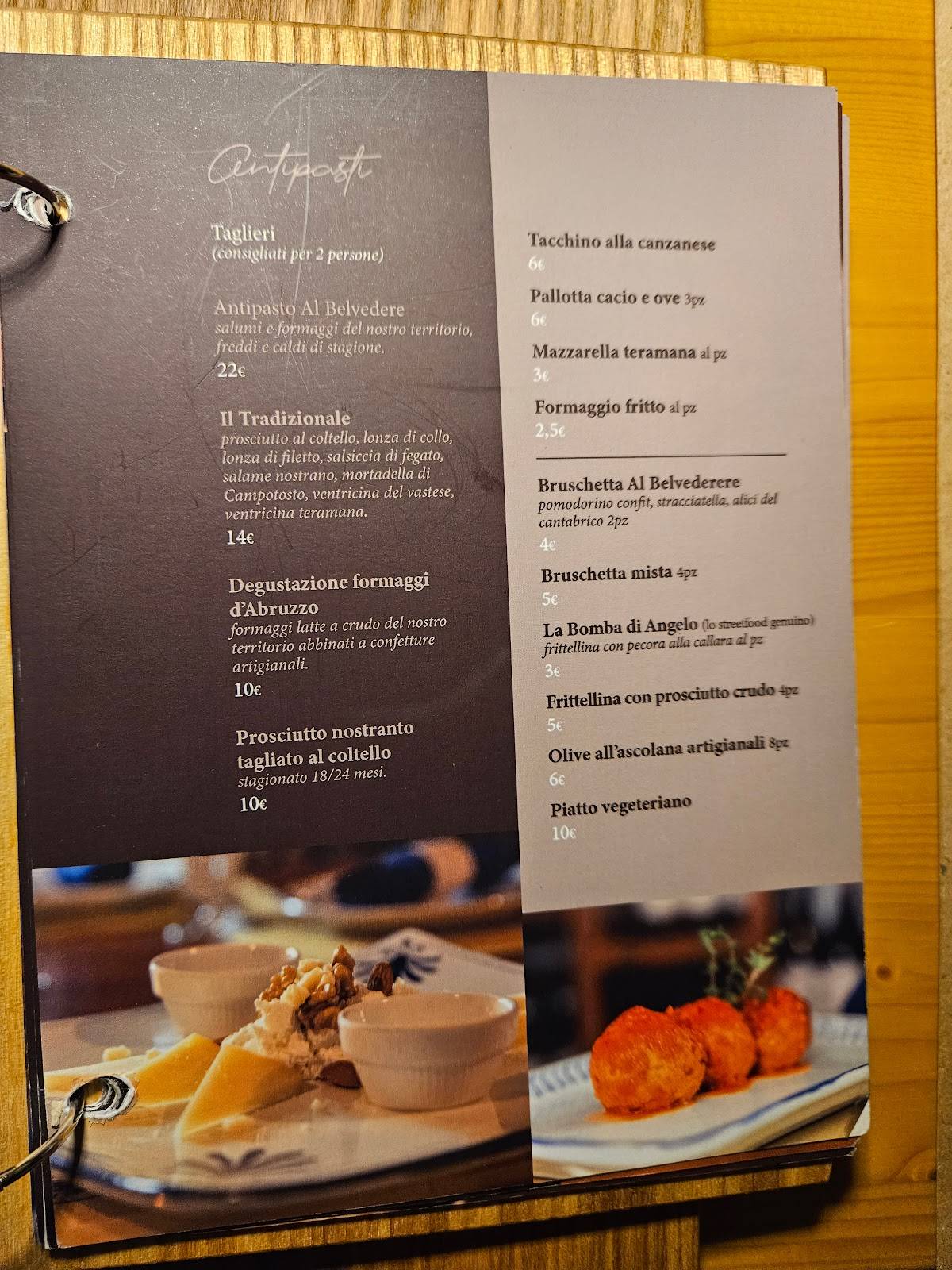Menu di Bar Ristorante Al Belvedere 