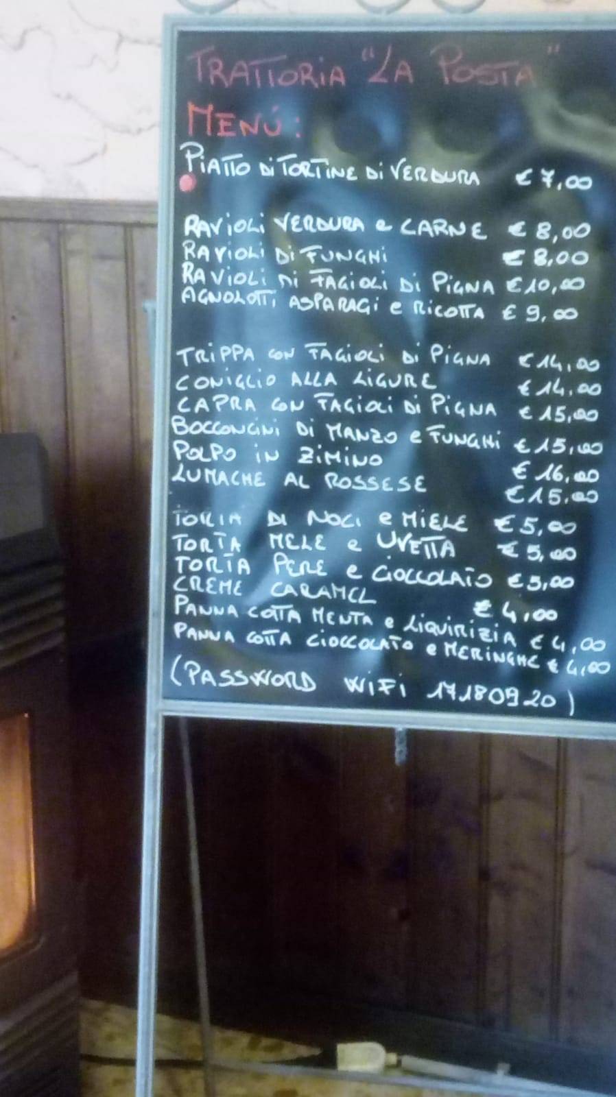 Menu di Bar Trattoria La Posta 