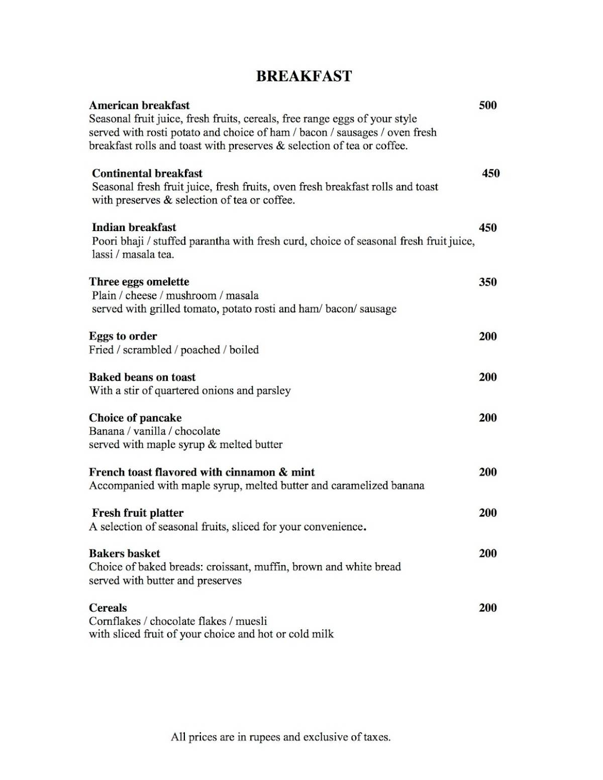 Baradari at Fateh Garh menu