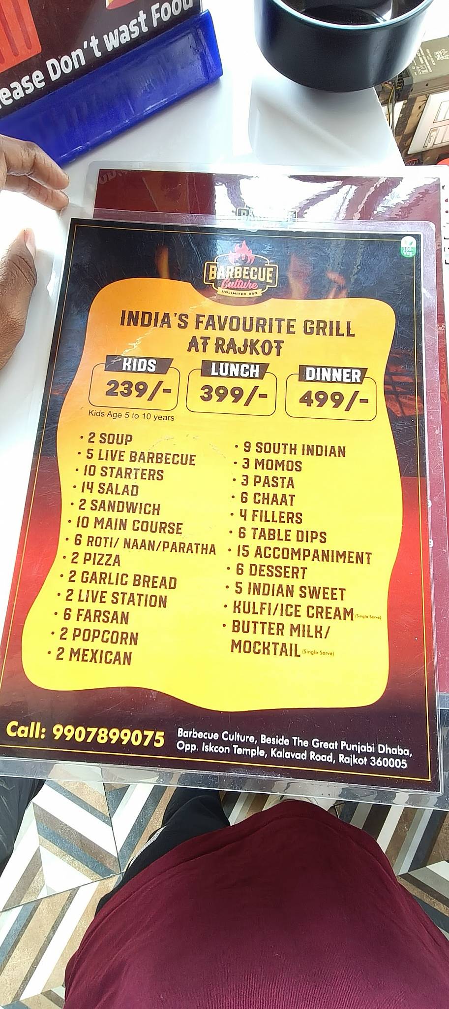 Barbecue Culture Rajkot Kalavad Road menu