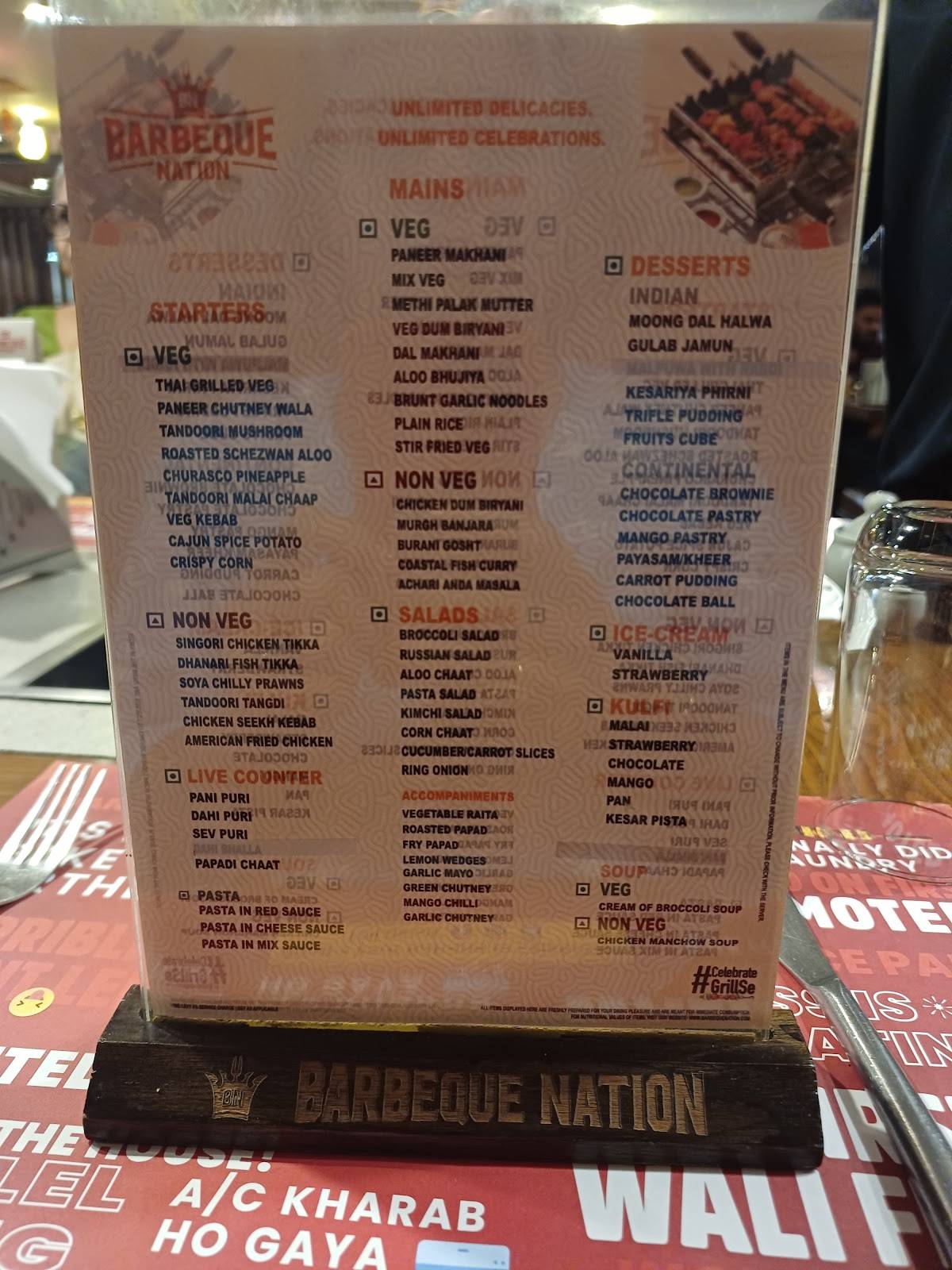 Barbeque Nation - Mumbai - Panvel menu