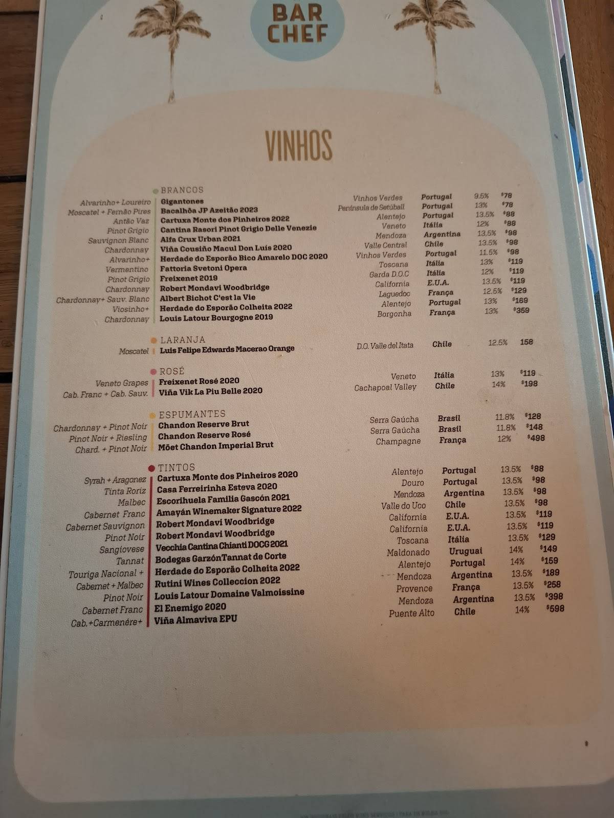 Barchef Boteco cardápio
