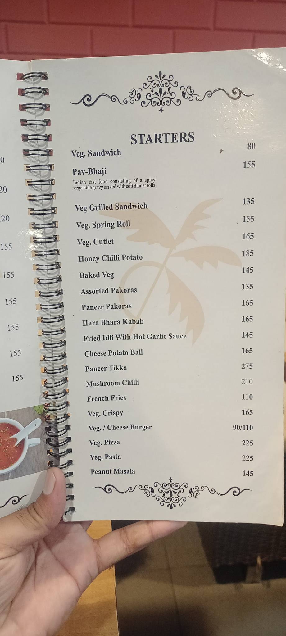 Palm Bistro menu