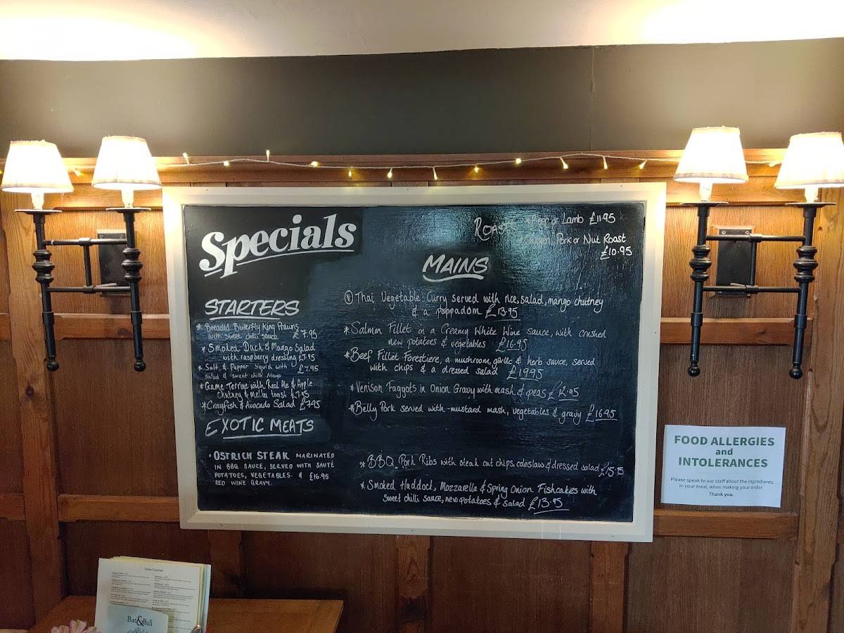 Menu at Bat & Ball pub & bar, Fordingbridge