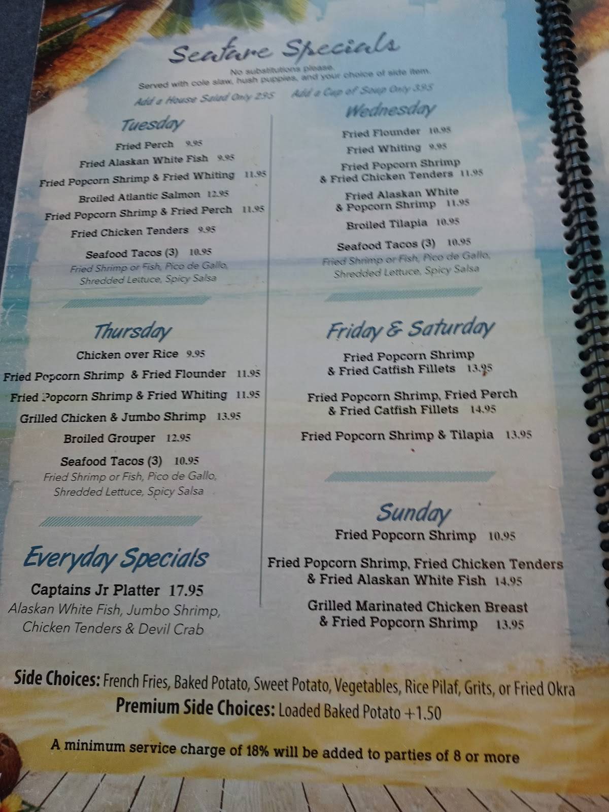 Menu at Bay Breeze Seafood Restaurant, Lovejoy