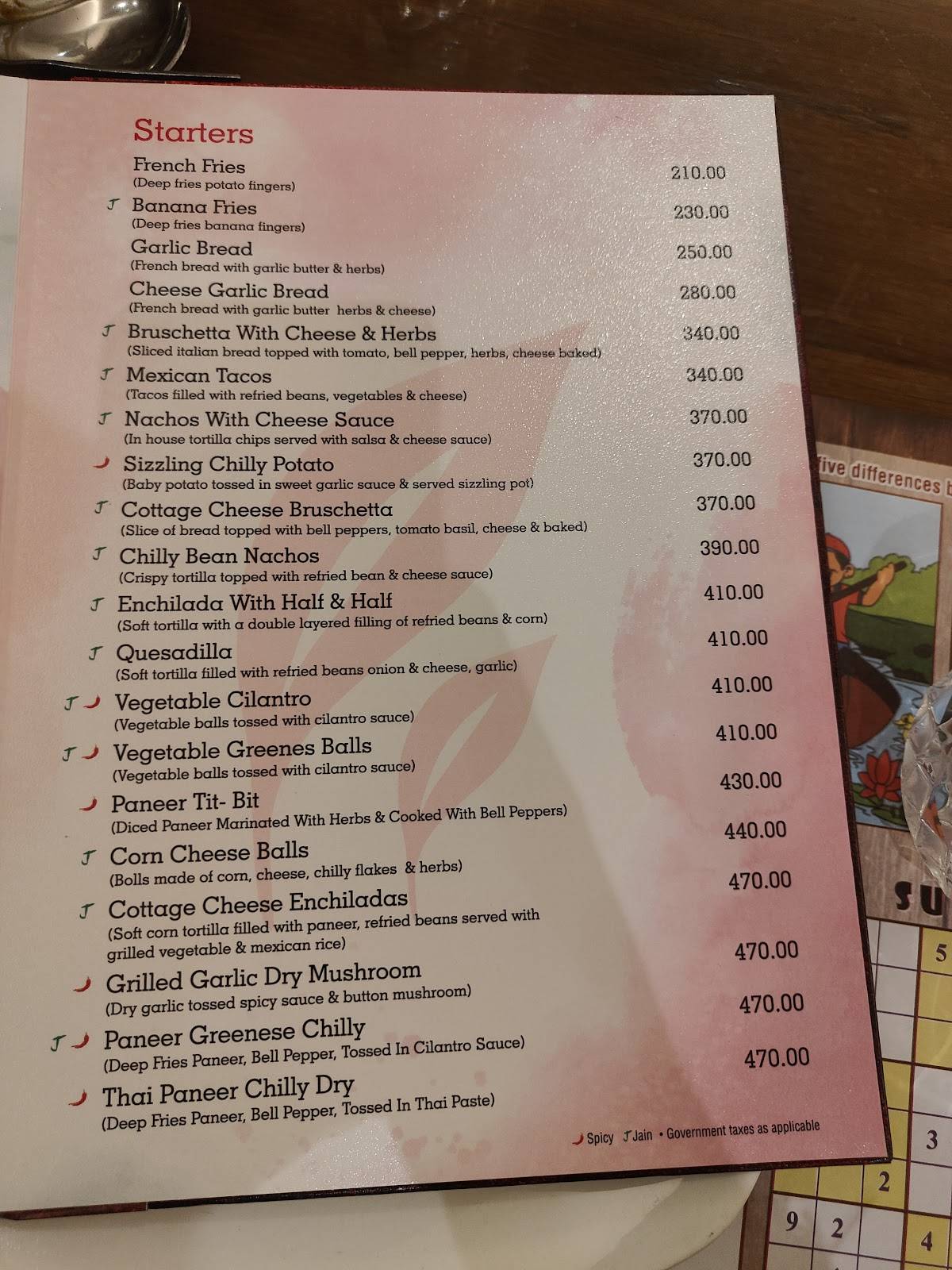 Bay Leaf menu