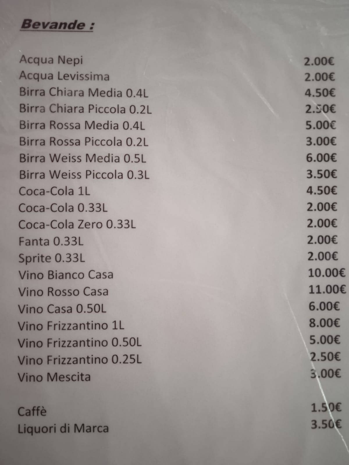 Menu di Gli Sfrontati 