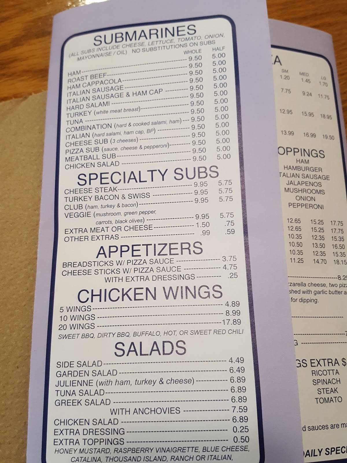 Menu at Bella's Pizza of Bristol pizzeria, Bristol