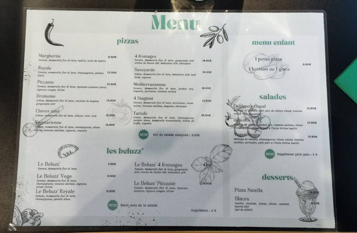 Menu de Beluzza