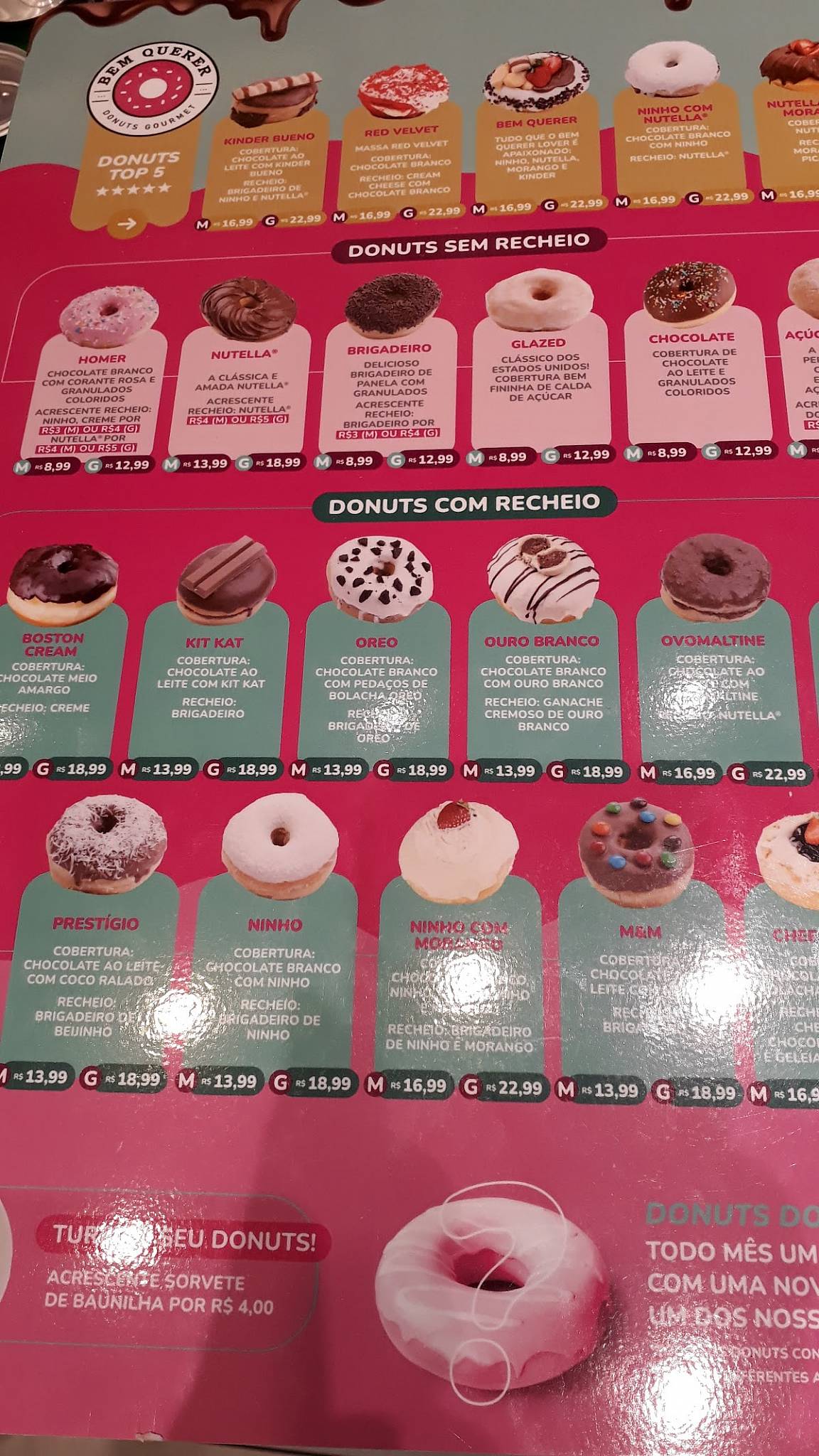 Bem Querer Donuts Gourmet cardápio