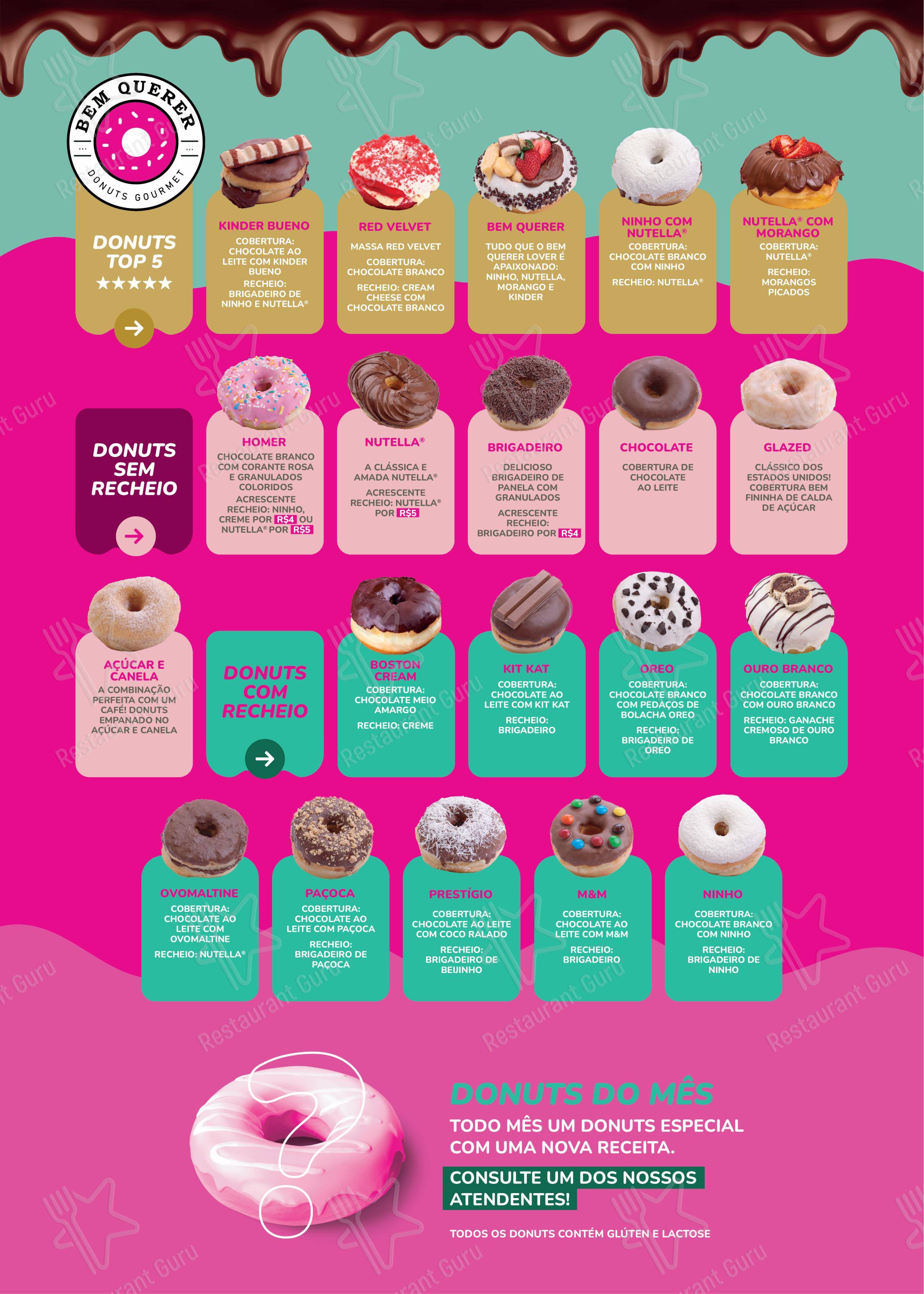 Menu para Bem Querer Donuts Gourmet