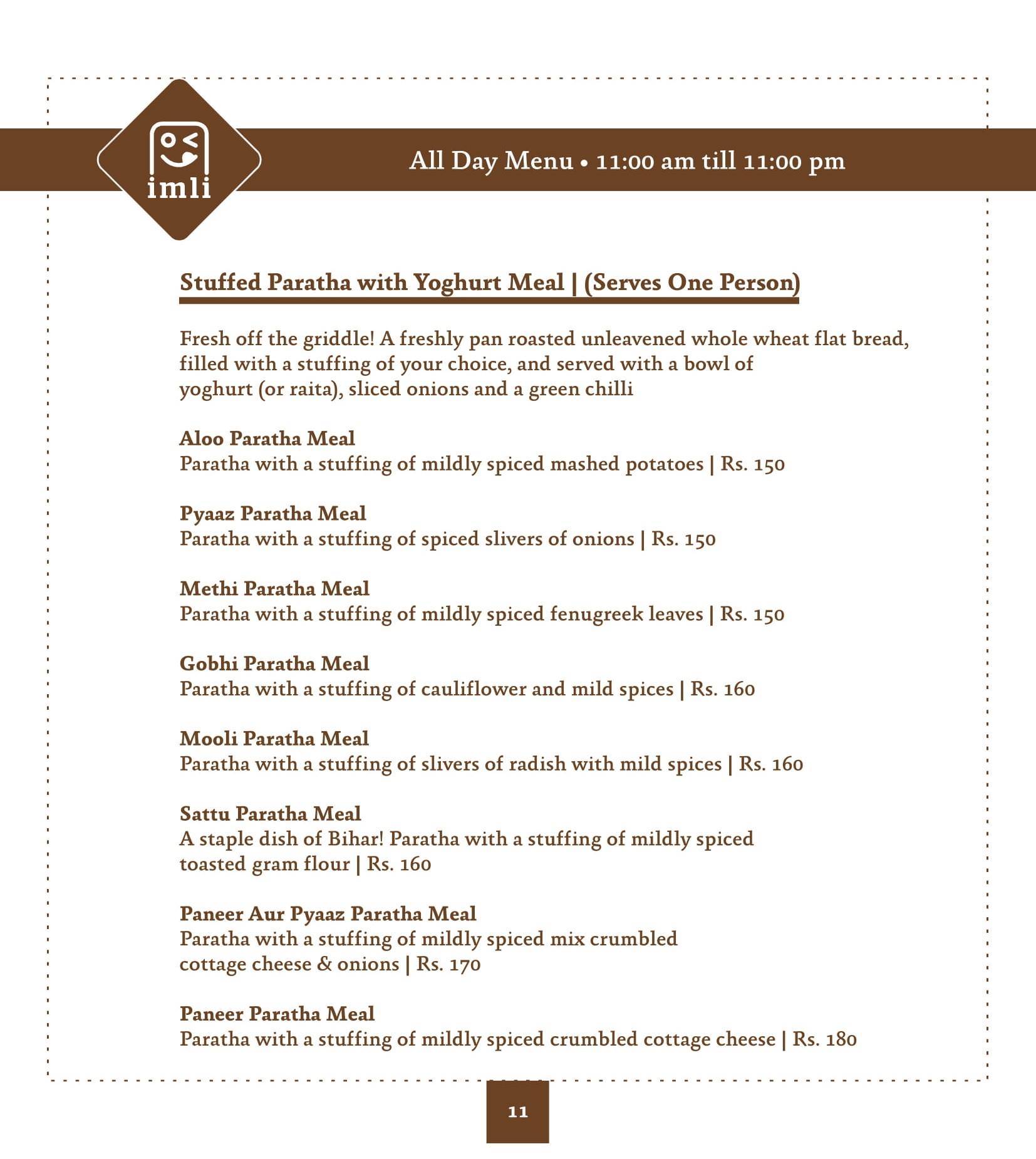 Imli Cafe & Restaurant menu