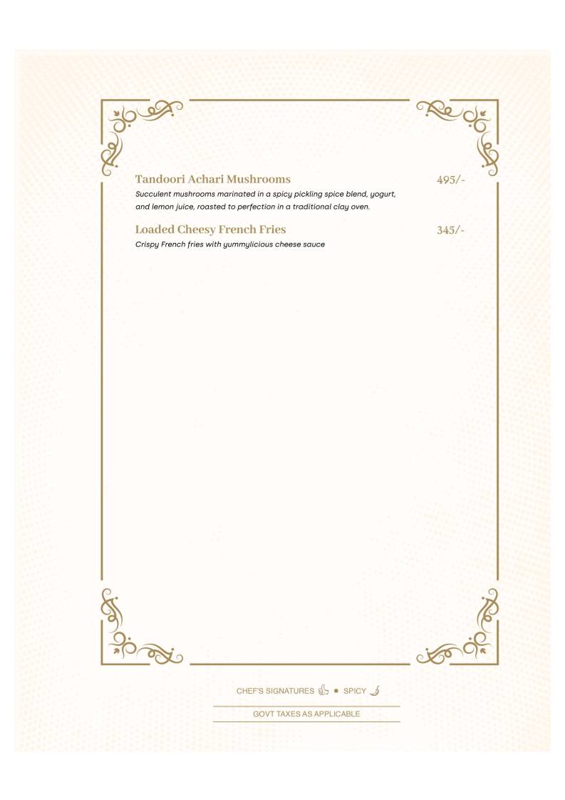 Karigari Restaurant, Bengaluru menu