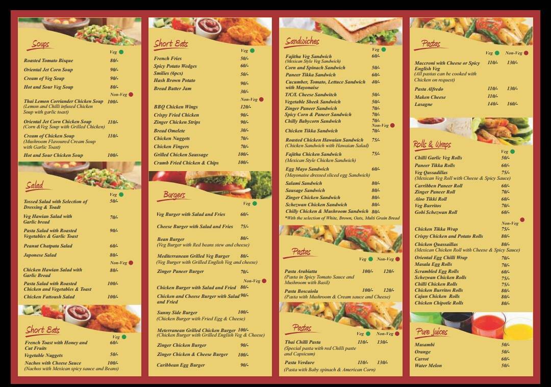 Magic Oven menu
