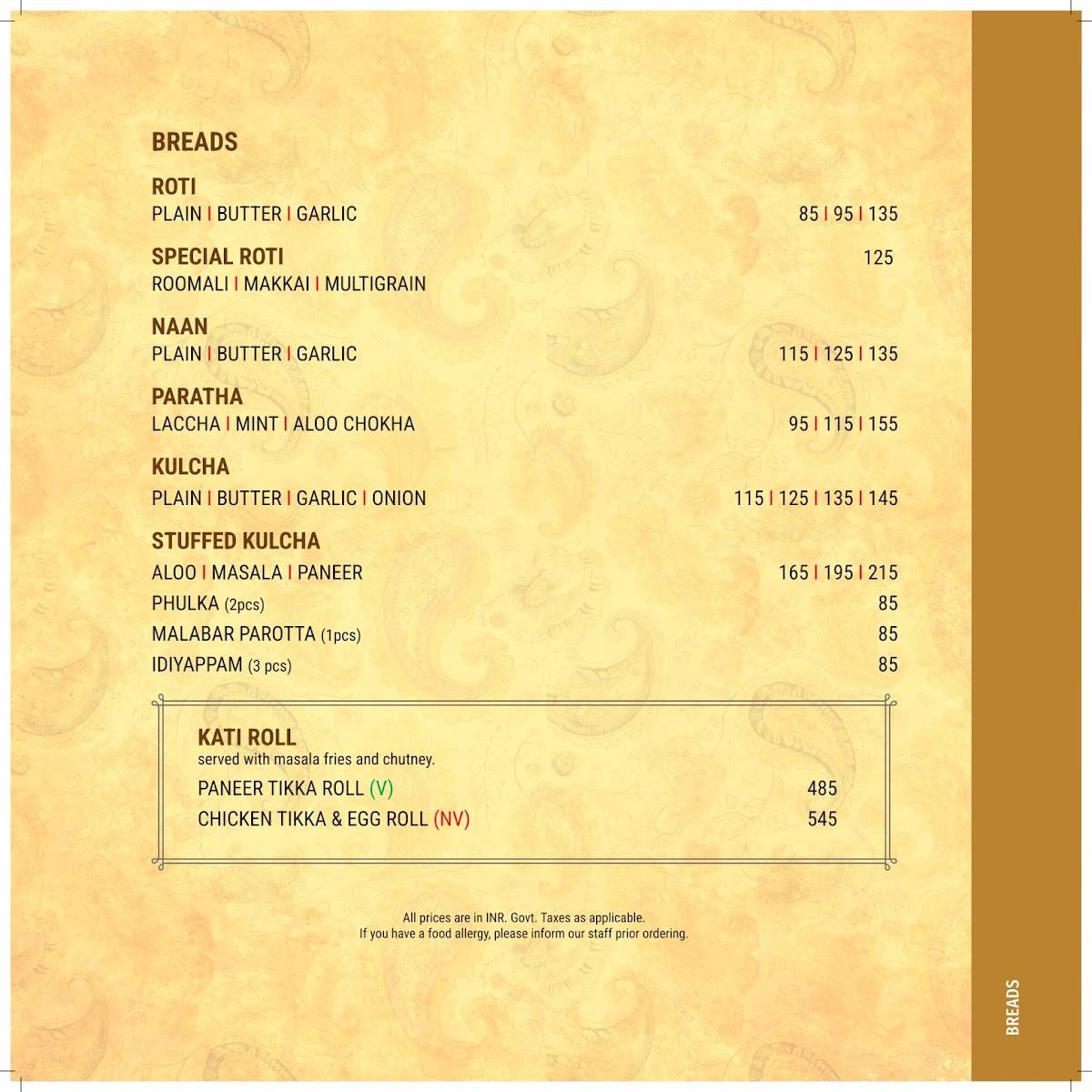 SALT - Indian Restaurant Bar & Grill menu