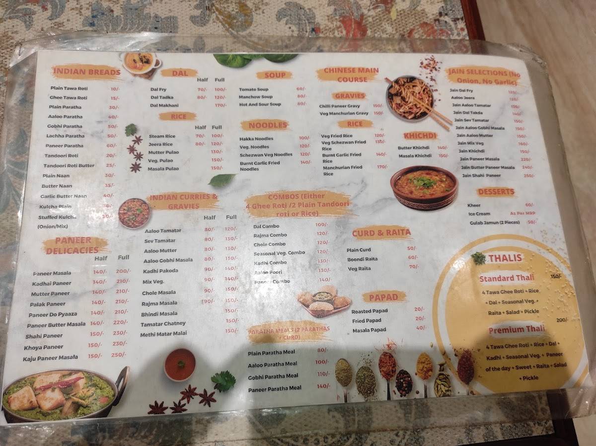 Shree Govardhan Rasoi menu
