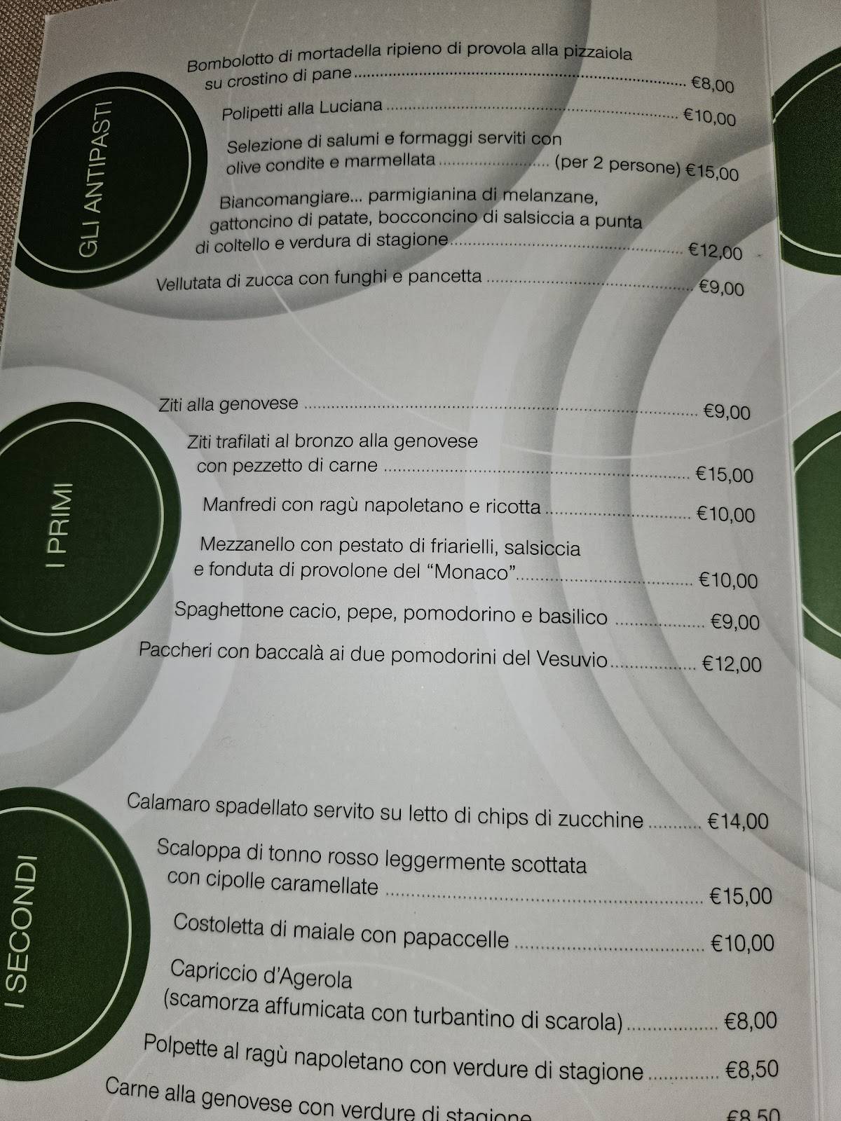 Menu di Biancomangiare - Cucina tipica napoletana Trattoria Osteria Napoli 