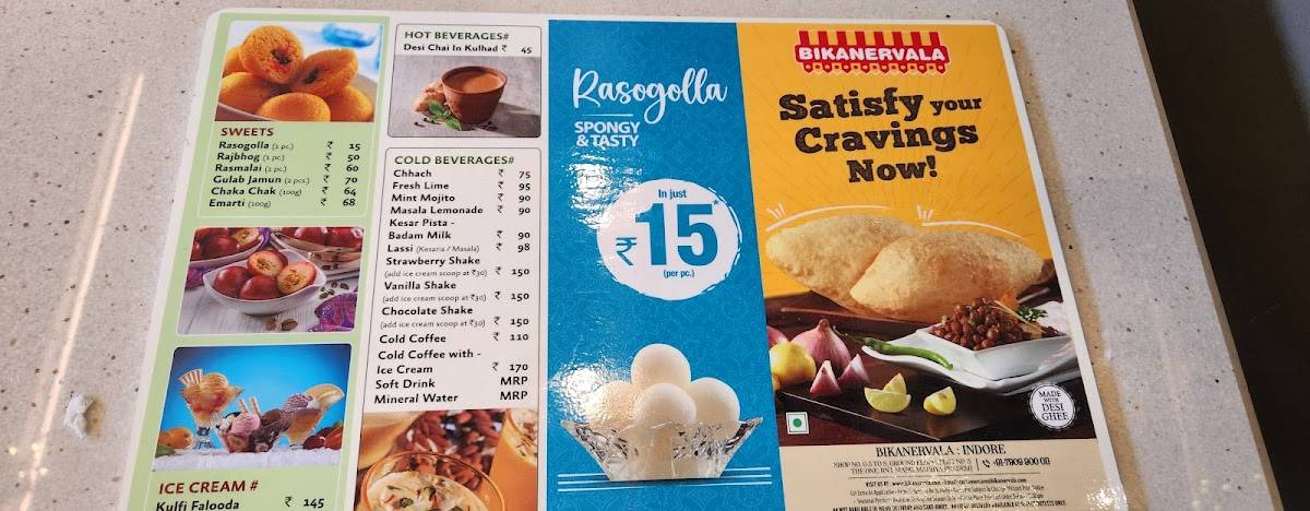 Bikanervala Indore menu