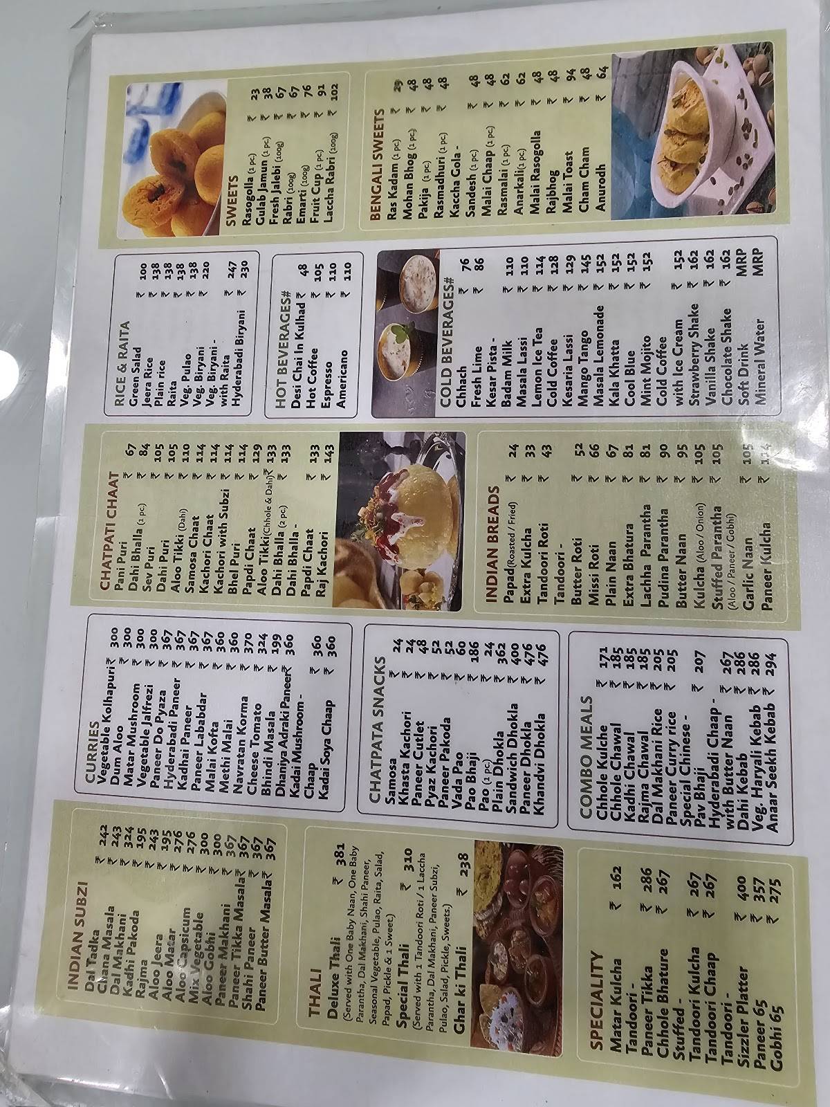 Bikanervala menu