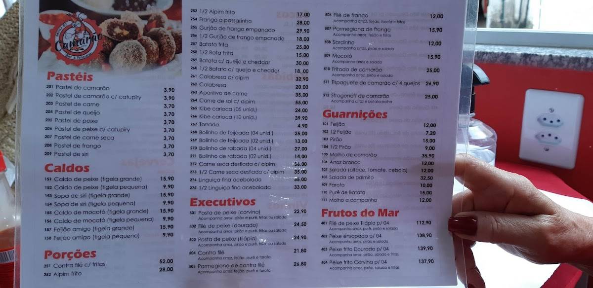 Biroska Do Camarão cardápio