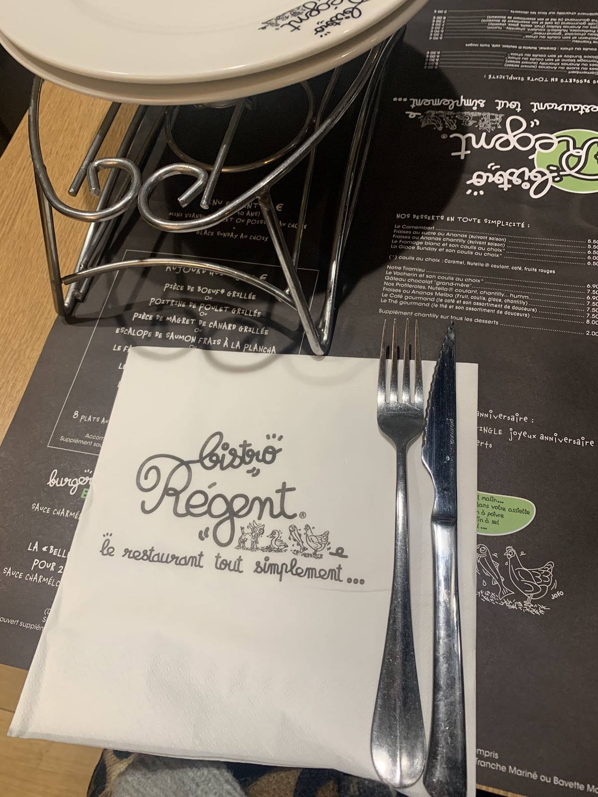 Menu de Bistro Régent