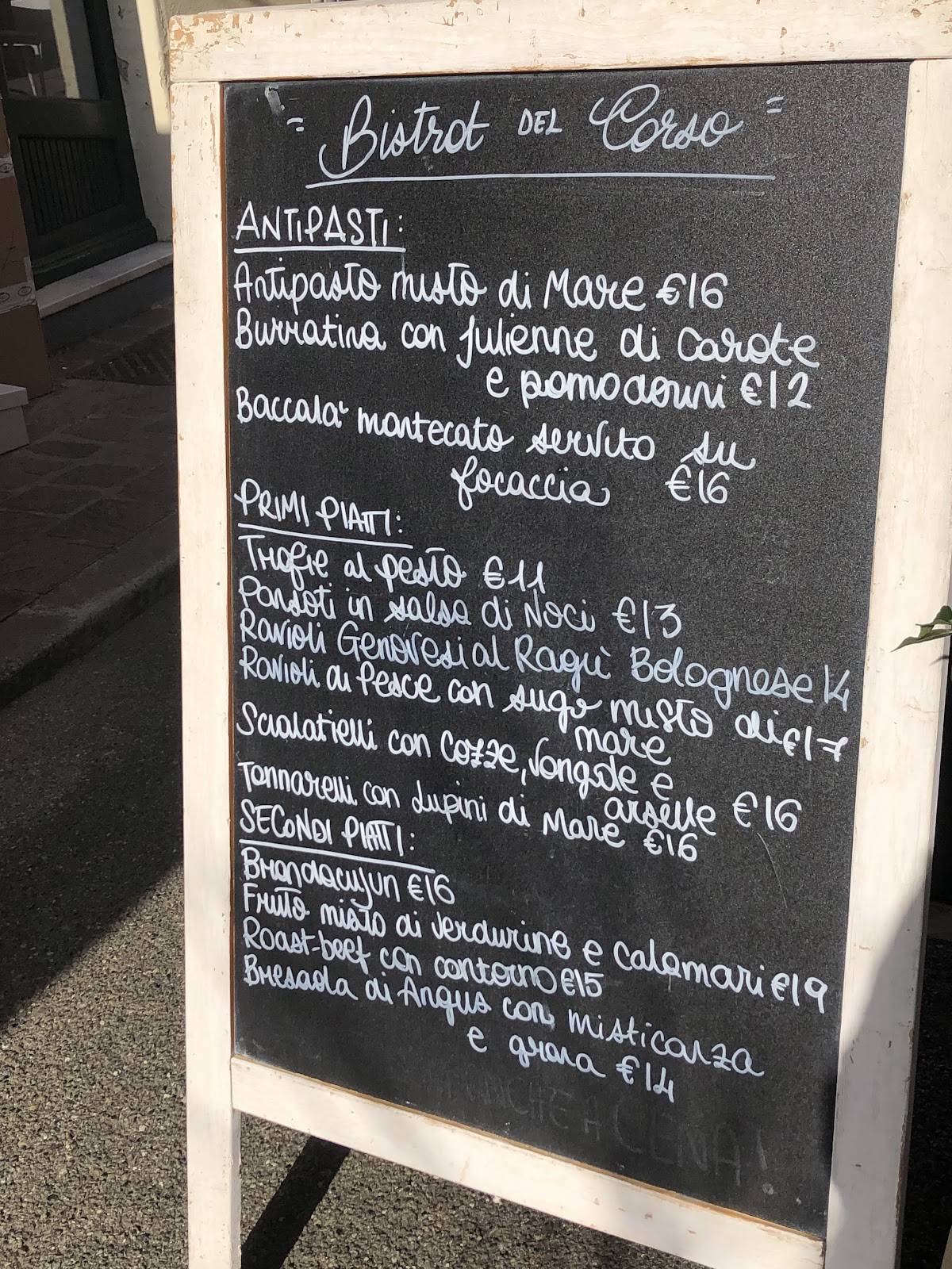 Menu di Bistrot del Corso 