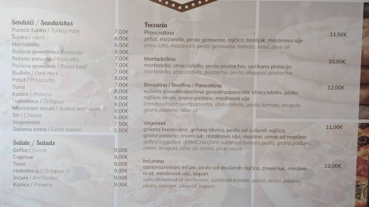 Menu di Marinero Cafe and Bar 