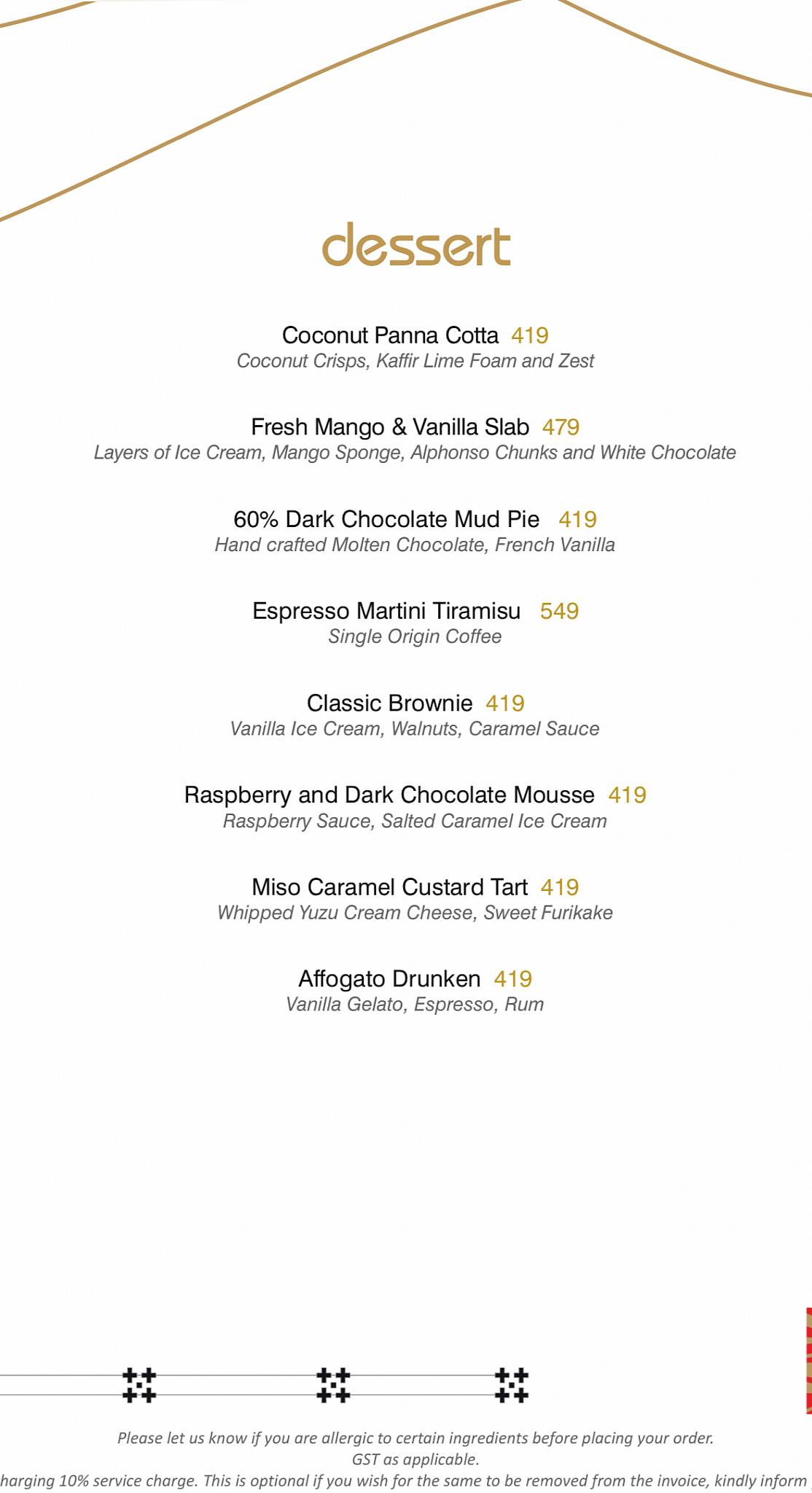 Bombastic - Supper Club menu