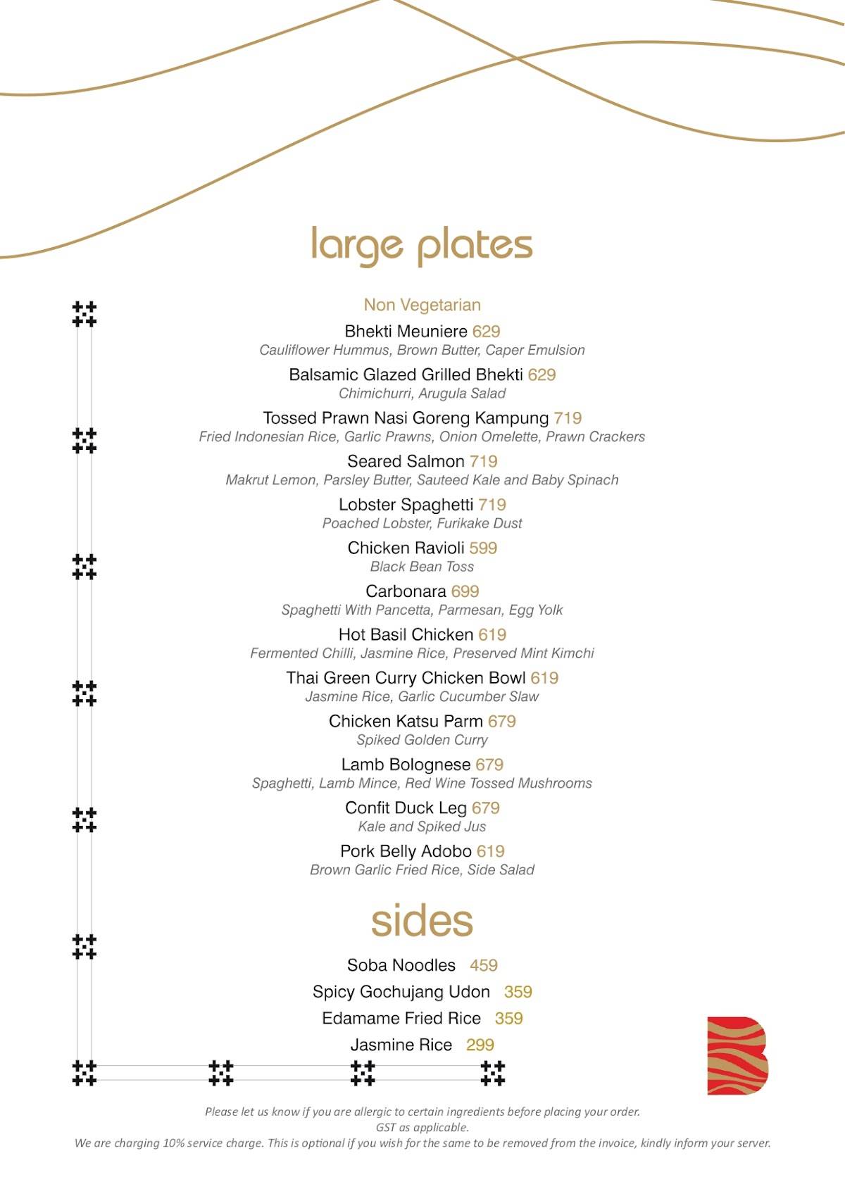 Bombastic - Supper Club menu