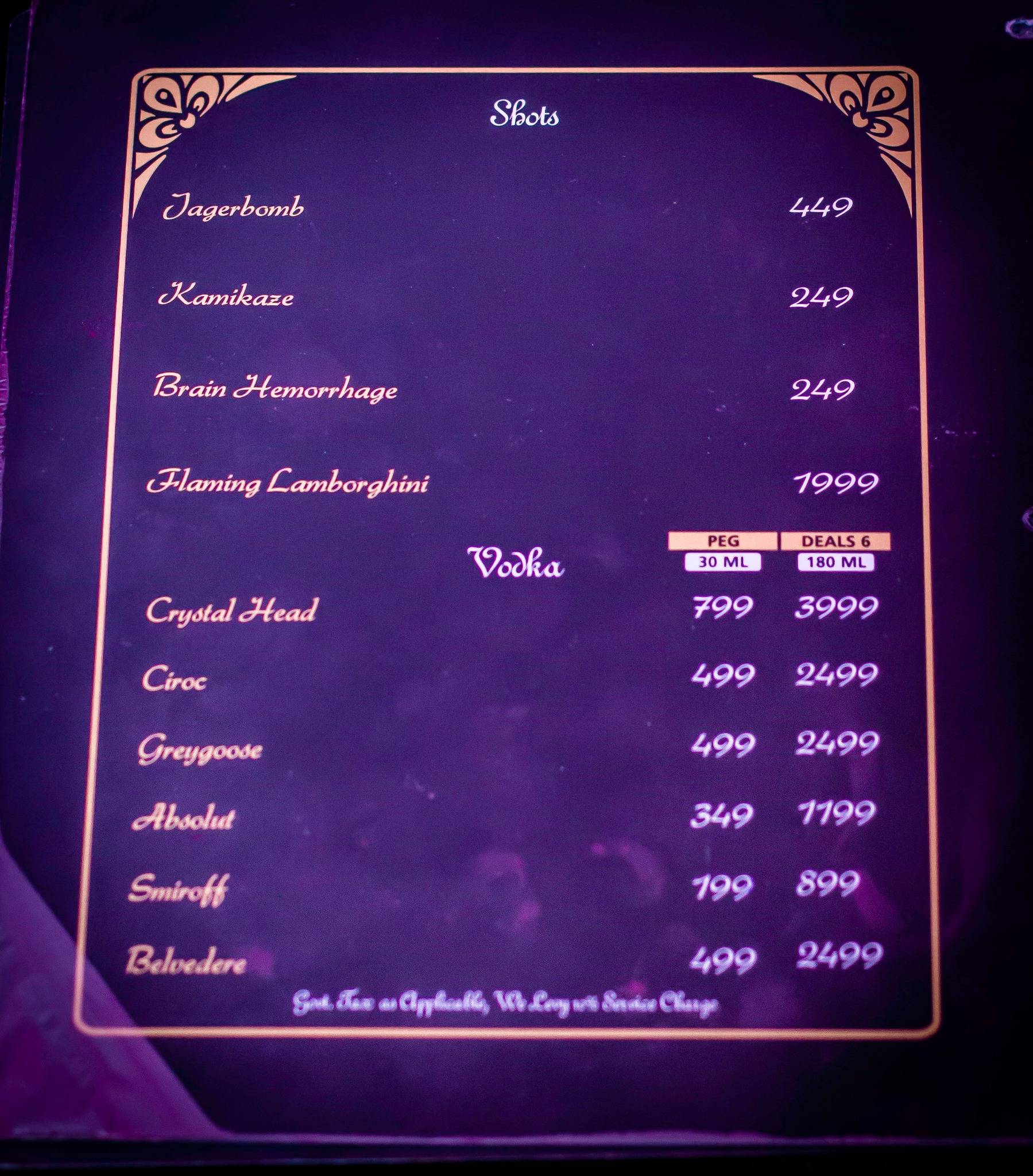Boogie Woogie Cafe & Bar menu