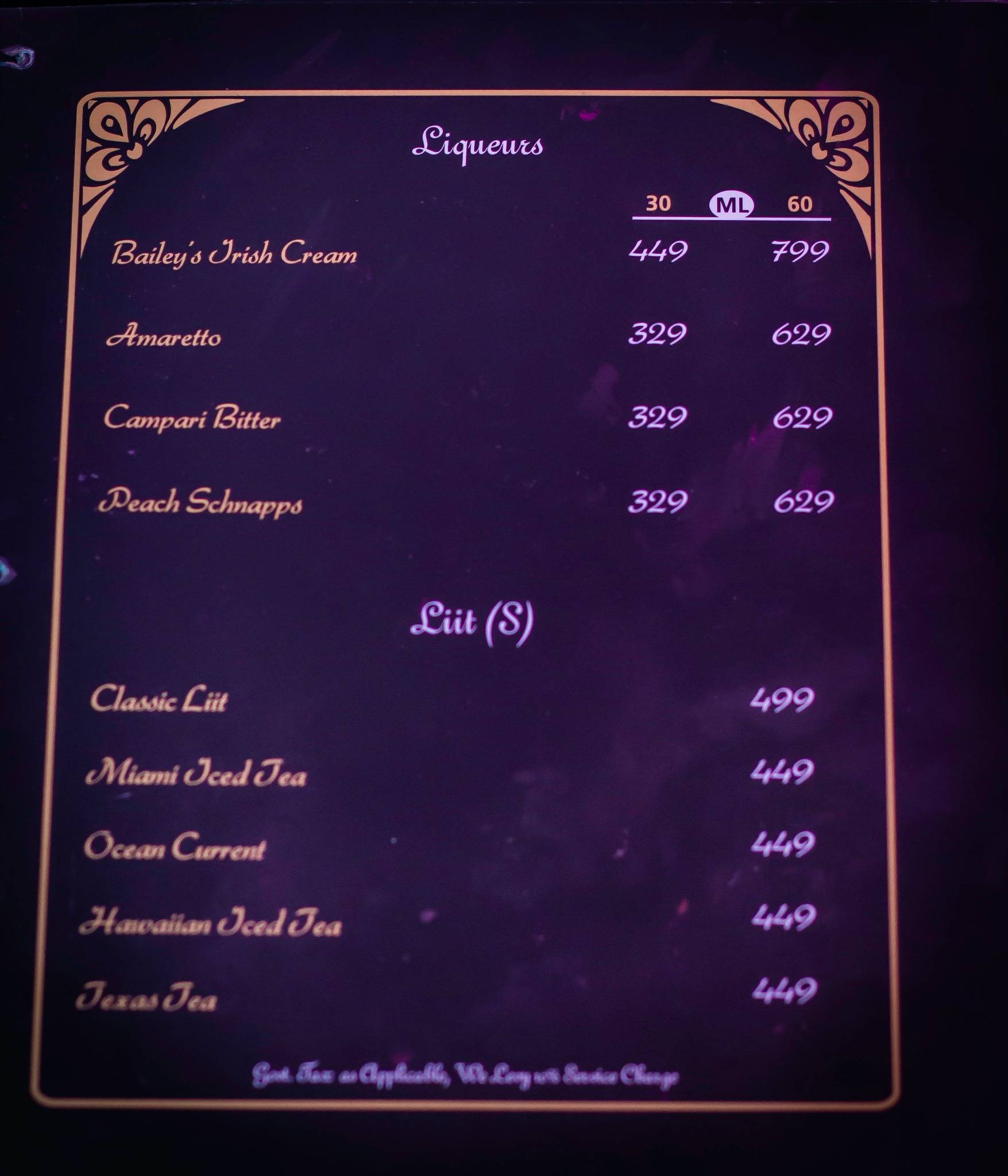 Boogie Woogie Cafe & Bar menu