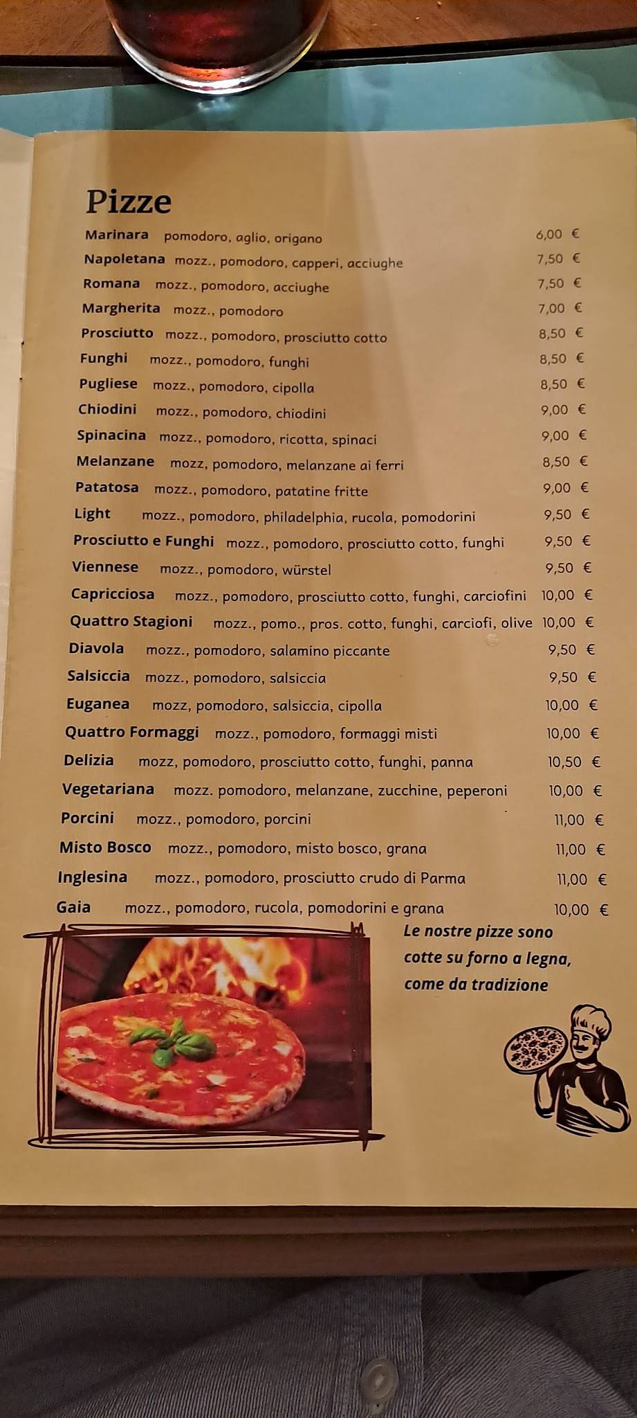 Menu di Al Pioniere 