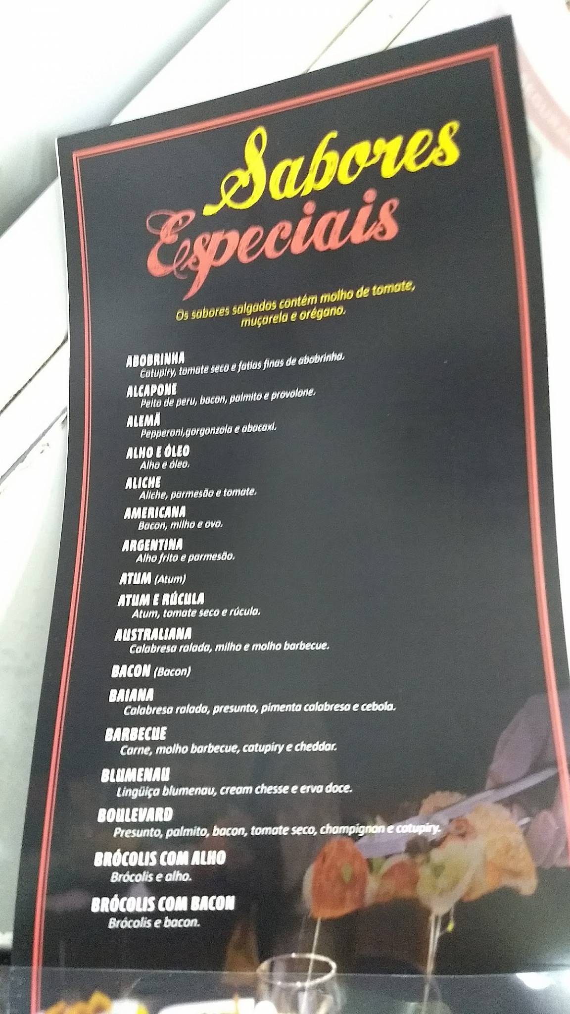Boulevard Pizza cardápio