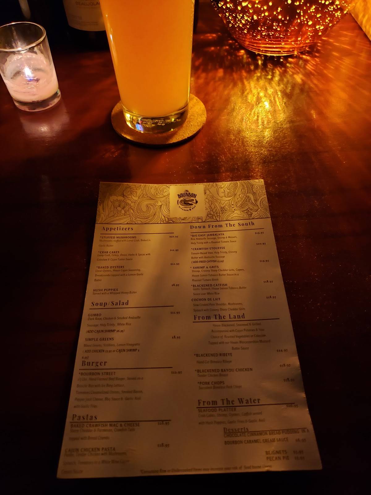Menu at Bourbon Street Bar and Grill, Puyallup
