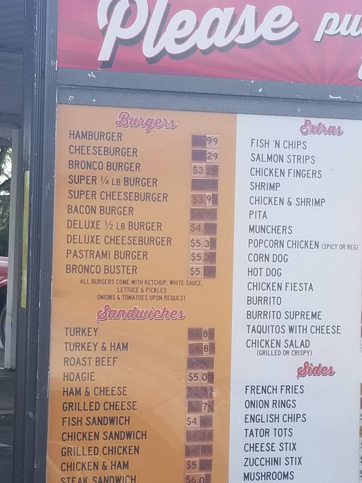 Menu at Brad's Food Hut restaurant, Cedar City