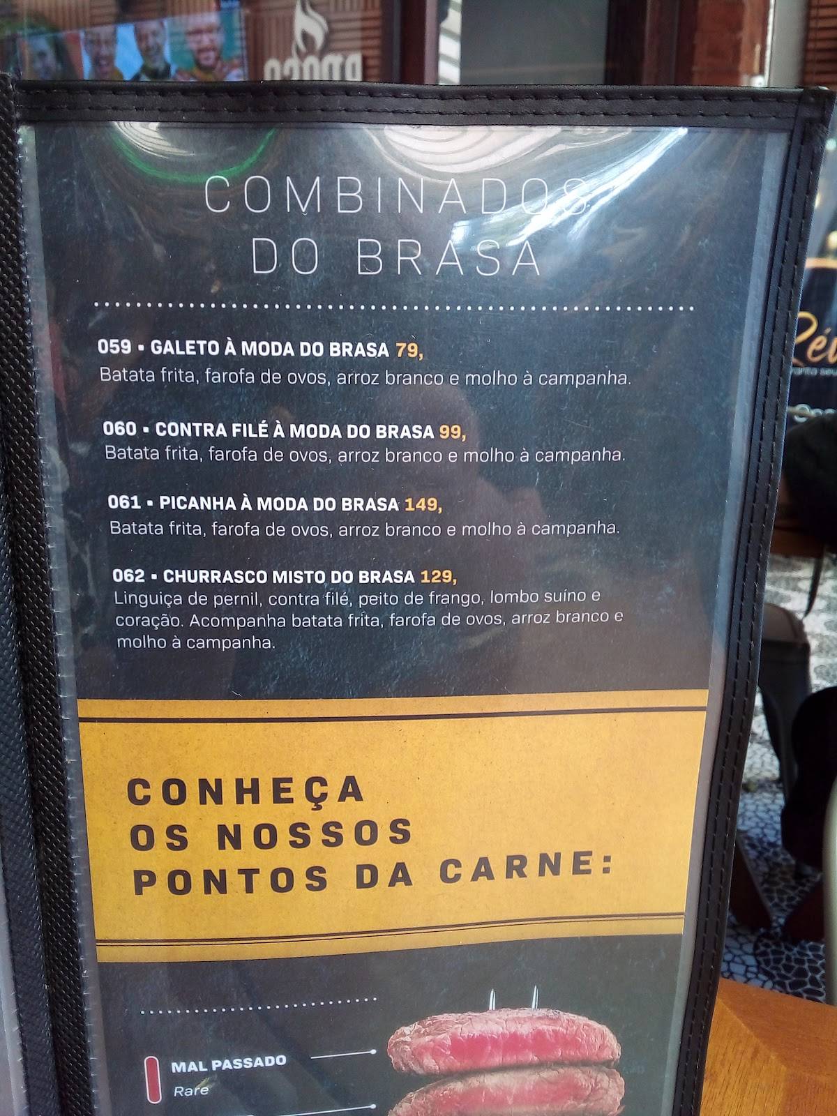Brasa Gastronomia e Drinkeria cardápio
