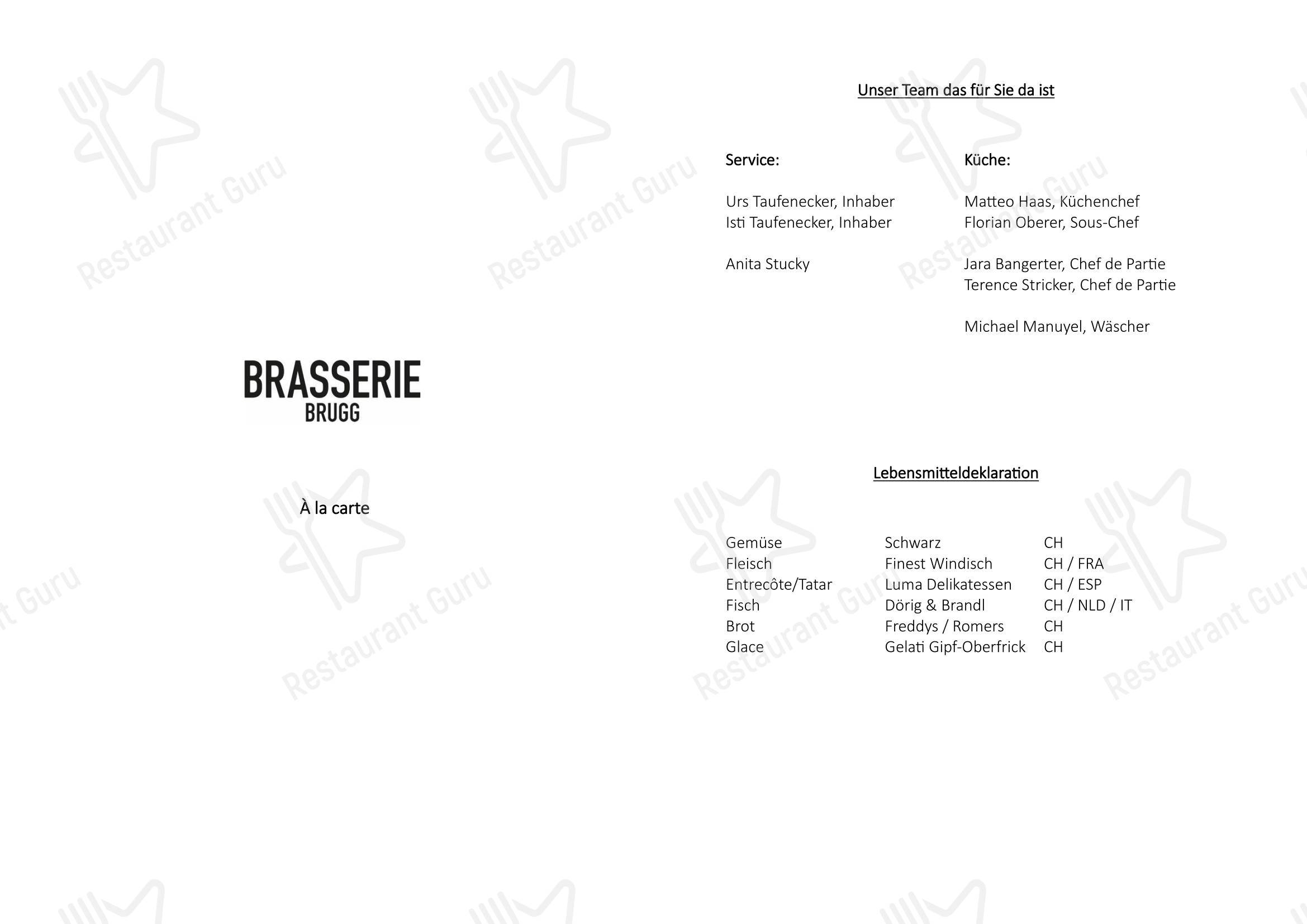 Brasserie Brugg in Brugg - Menu bar