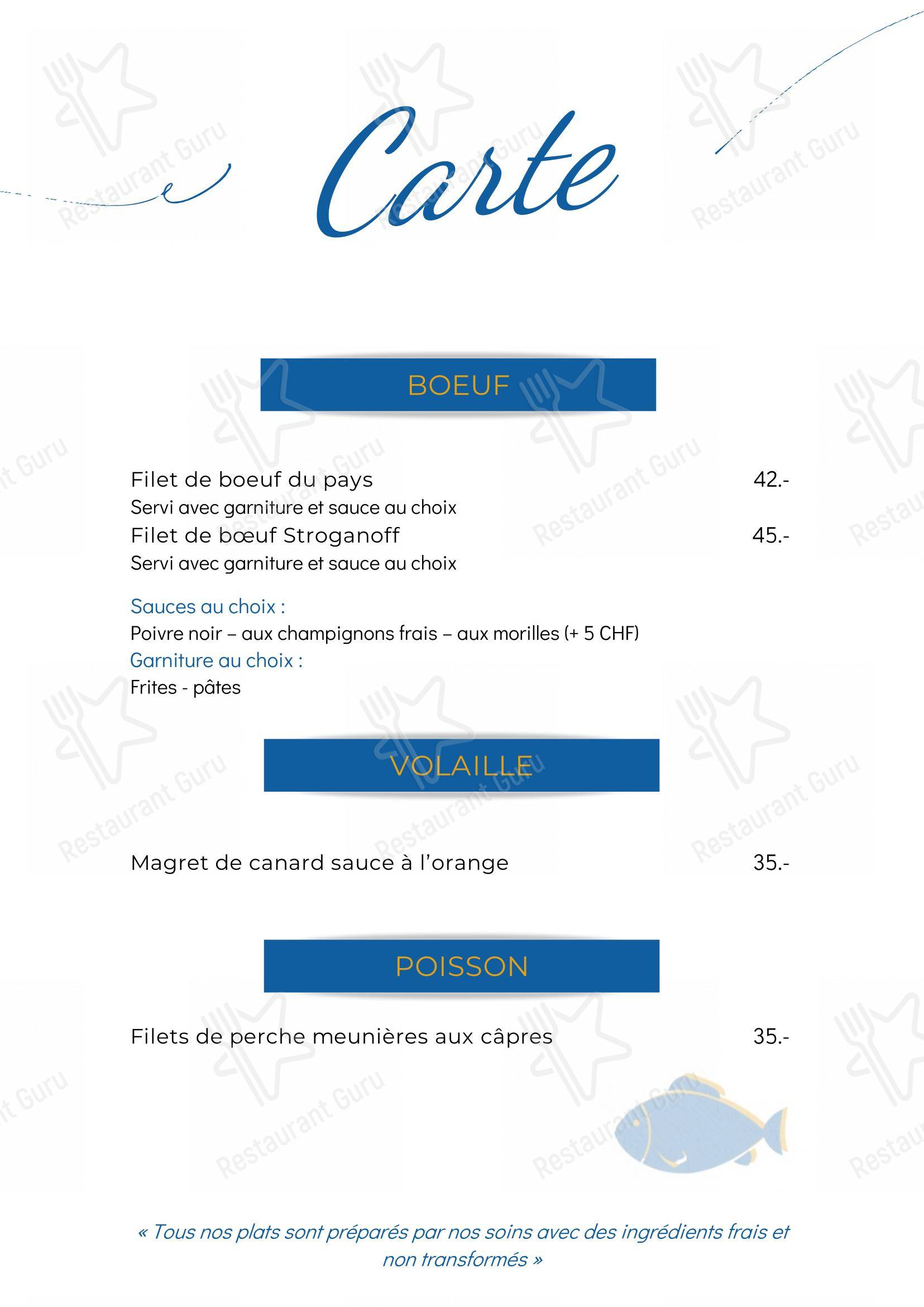 Menu di Brasserie de La Fontaine - Menu