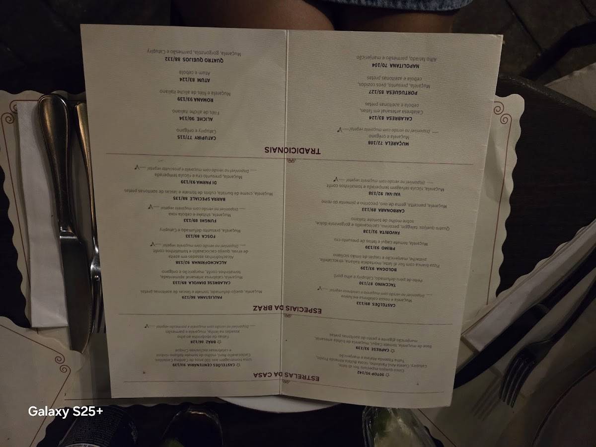 Bráz Quintal cardápio