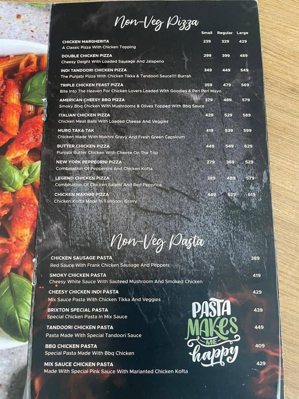 Brixton Pizza menu